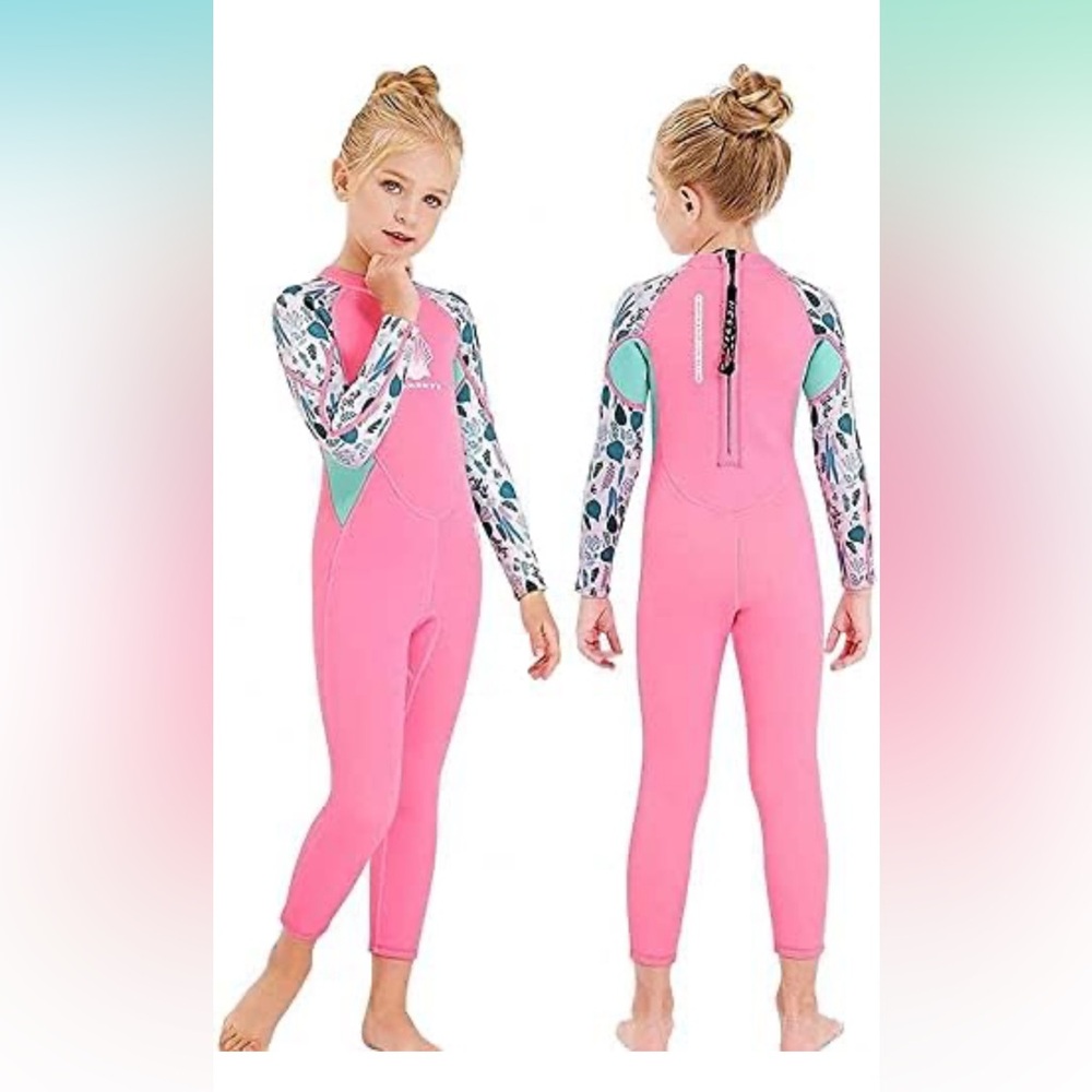 MWTA Wetsuit for Kids 2.5mm Neoprene Thermal Swimsuit Wet Suits Long Sleeve S